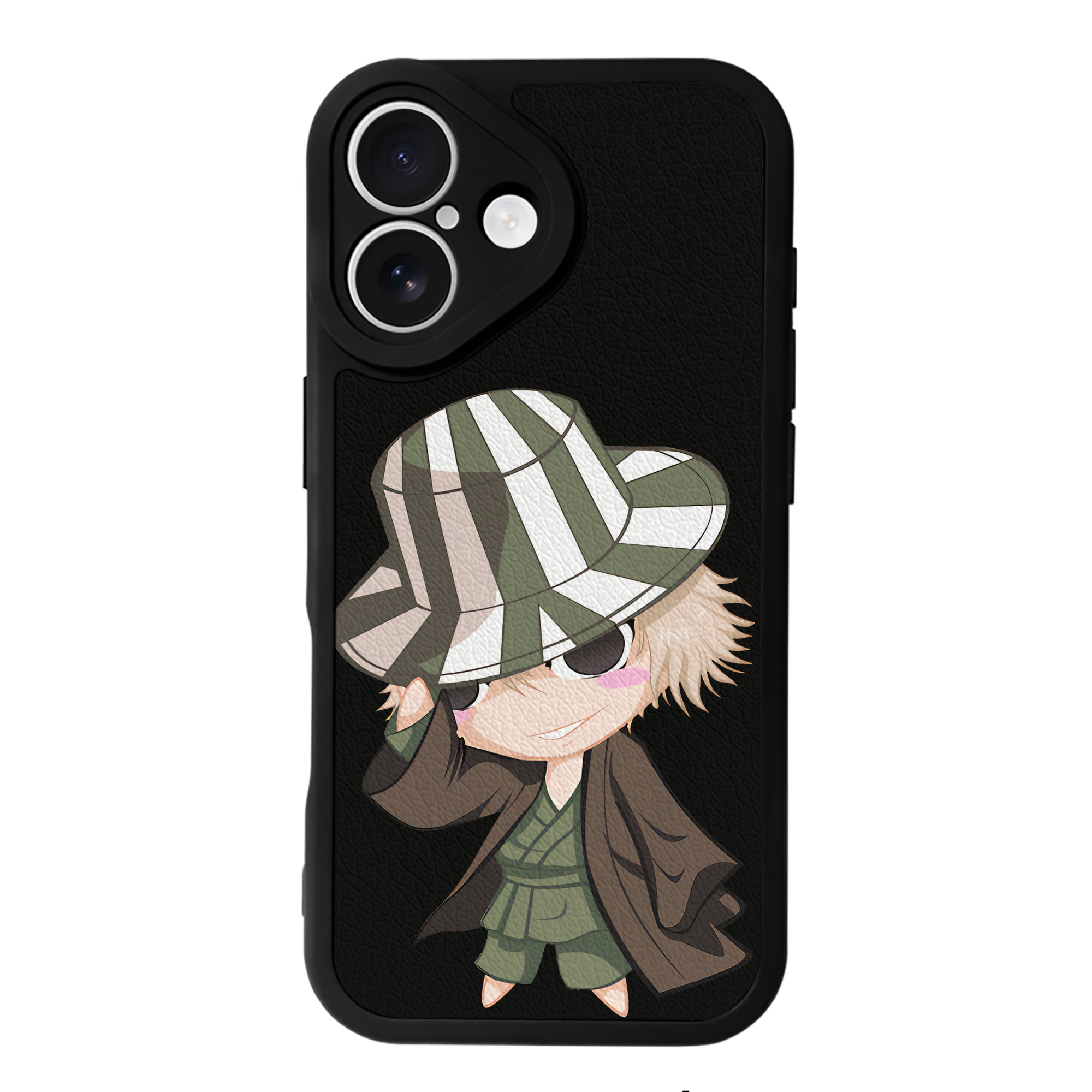 （画像用） "ブリーチ 浦原 喜助（うらはら きすけ） BLEACH Urahara Kisuke " 【iPhone 16シリーズ対応】シリコンスマホケース（レザー調） 材質：シリコン
